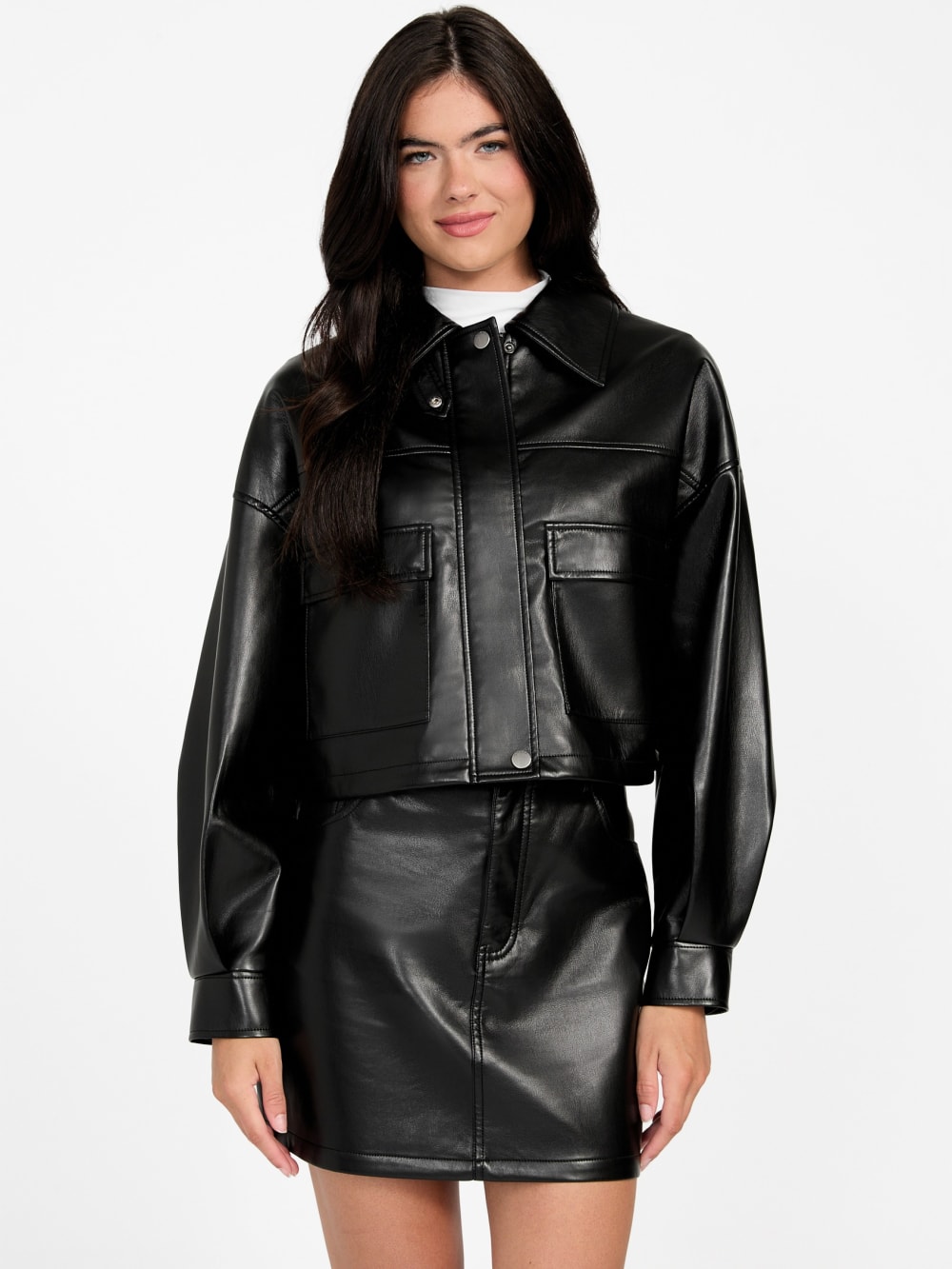 Flaminia Cropped Faux-Leather Jacket - Image 5