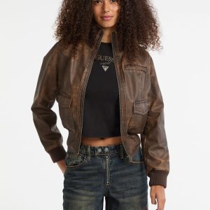 GUESS Originals Faux-Leather Aviator Jacket