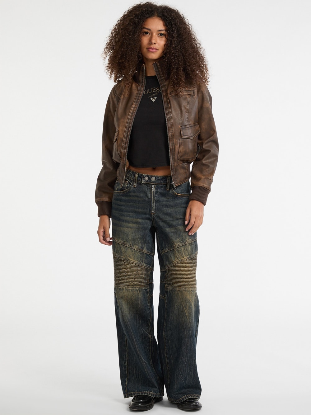 GUESS Originals Faux-Leather Aviator Jacket - Image 2