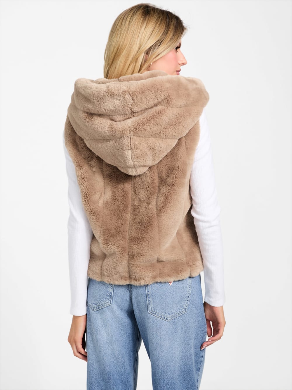 Sophy Hooded Faux-Fur Vest - Image 4