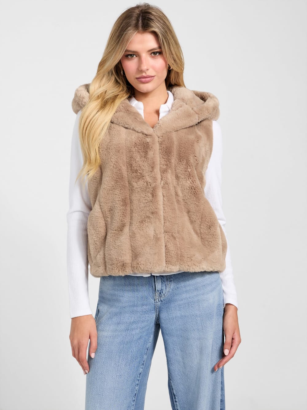 Sophy Hooded Faux-Fur Vest - Image 5
