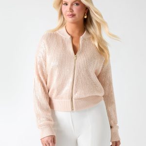 Claudia Sequins Sweater Jacket