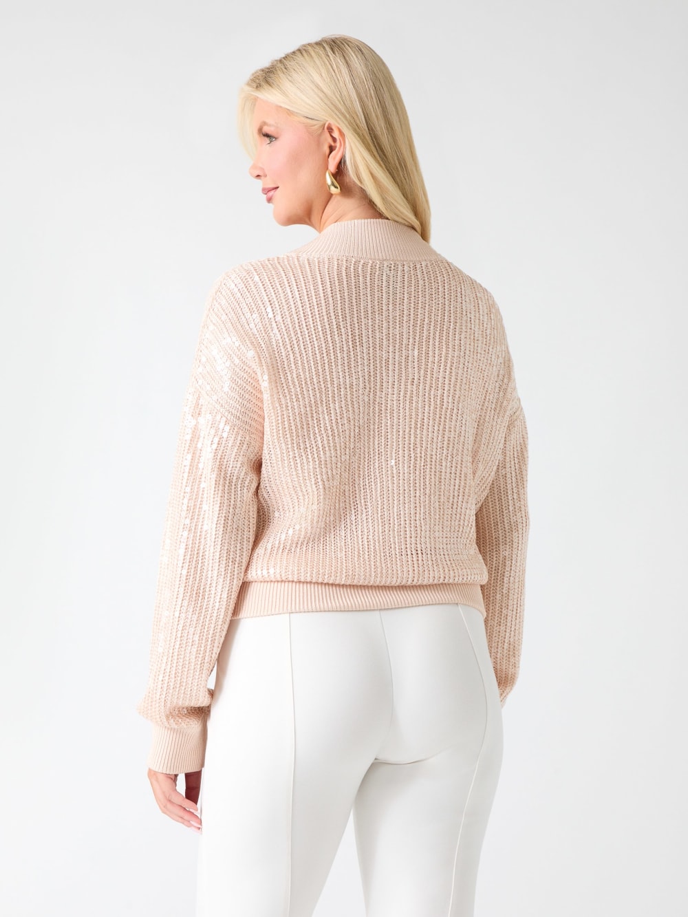 Claudia Sequins Sweater Jacket - Image 4