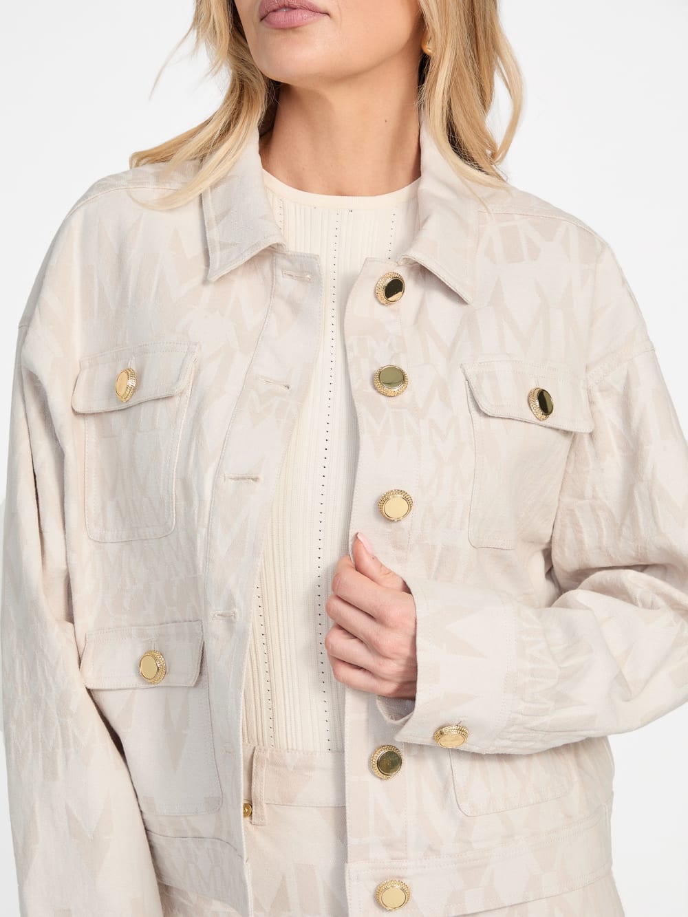 Sarah Monogram Denim Jacket - Image 3