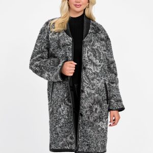 Marciano jacquard wool-blend coat