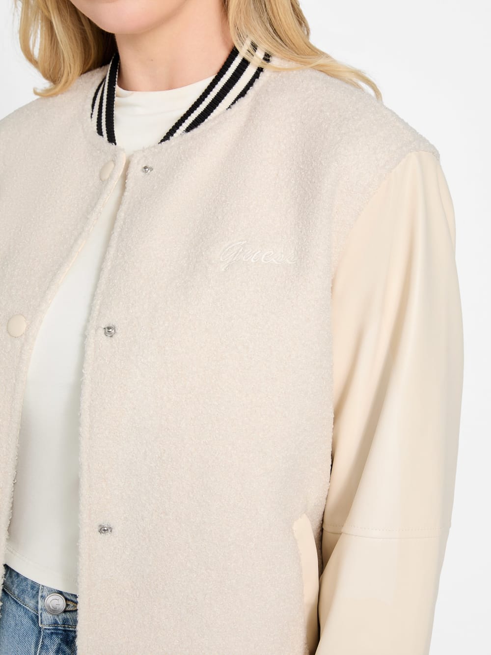 Eco Danielle Boucle Varsity Jacket - Image 3