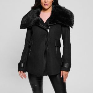 Lilia Faux-Fur Collar Coat