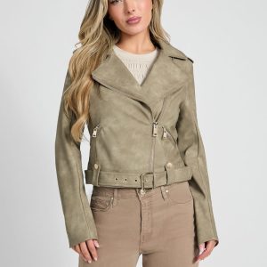 Concetta Washed Biker Jacket