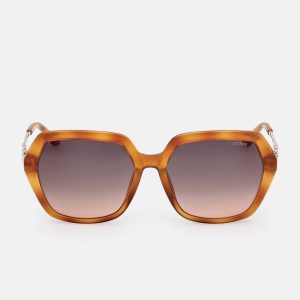 Square-Geometric Plastic Sunglasses