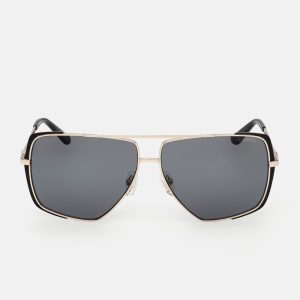 Oversized Metal Navigator Sunglasses