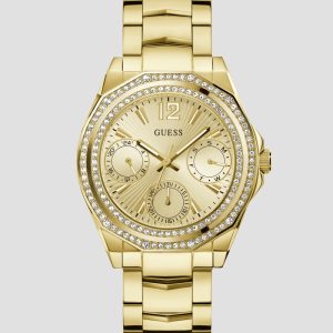 Gold-Tone and Crystal Multifunction Watch