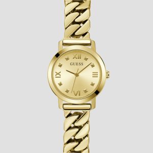 Gold-Tone Mixed Chain Analog Watch
