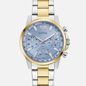 Two-Tone and Blue Chronograph Watch