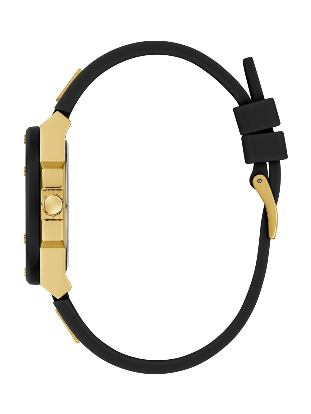Gold-Tone and Black Silicone Analog Watch - Image 3