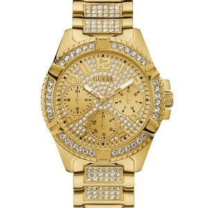 Rhinestone Gold-Tone Multifunction Watch