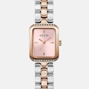 Two-Tone Rectangle Analog Watch