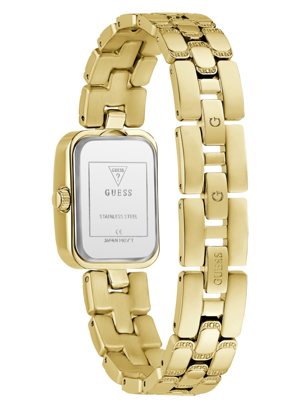 Gold-Tone Textured Square Analog Watch - Image 3