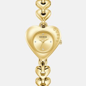 Gold-Tone Heart Analog Watch