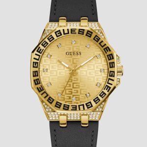 Insignia Black Leather Analog Watch
