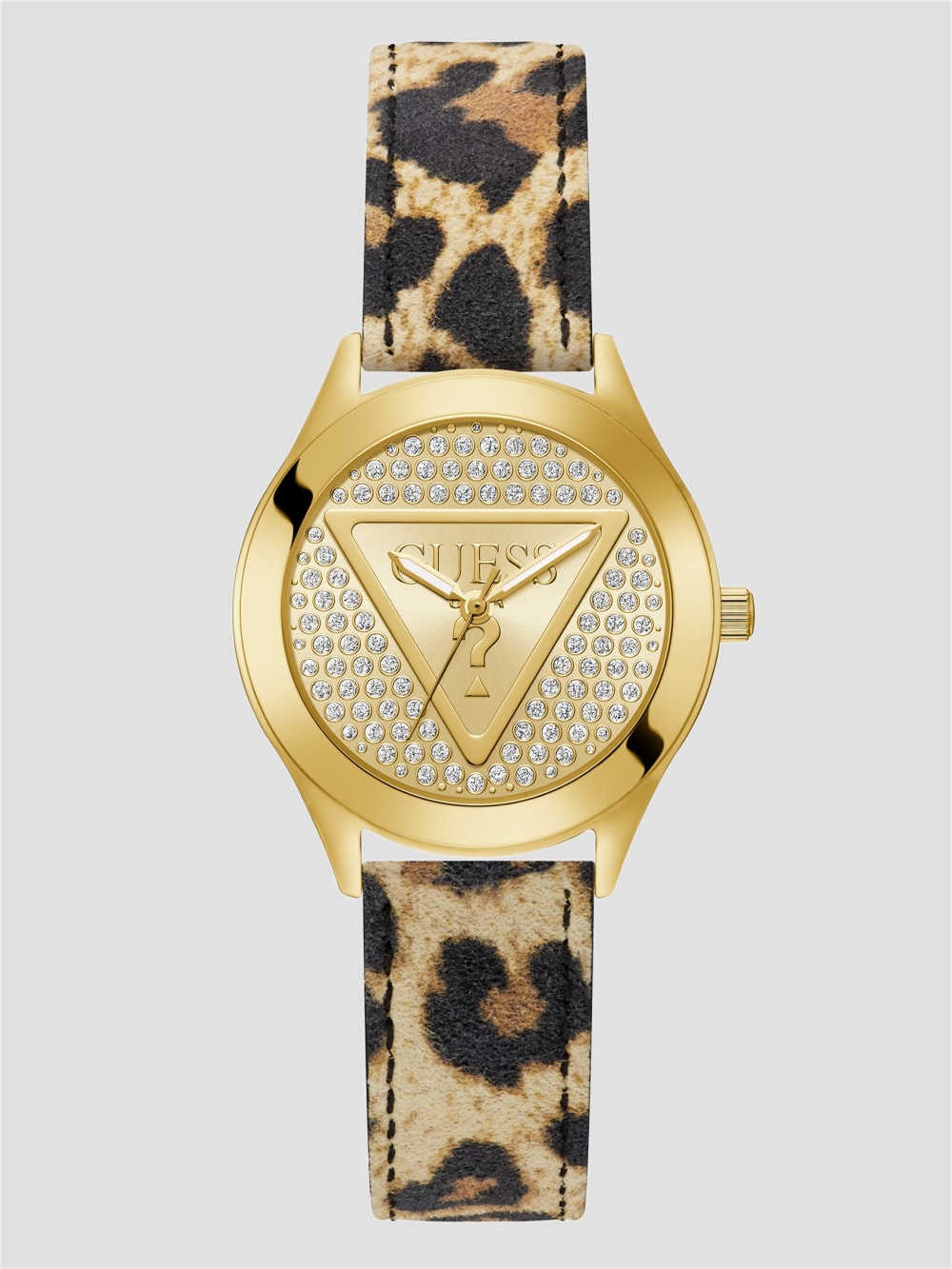 Leopard and Gold-Tone Analog Logo Watch
