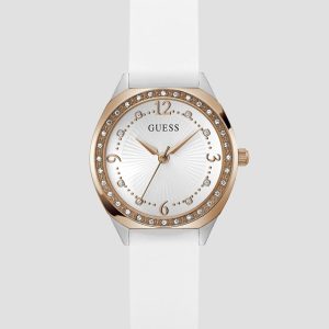 Rose Gold-Tone and White Analog Watch