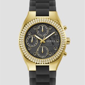 Gold-Tone and Clear Multifunction Watch
