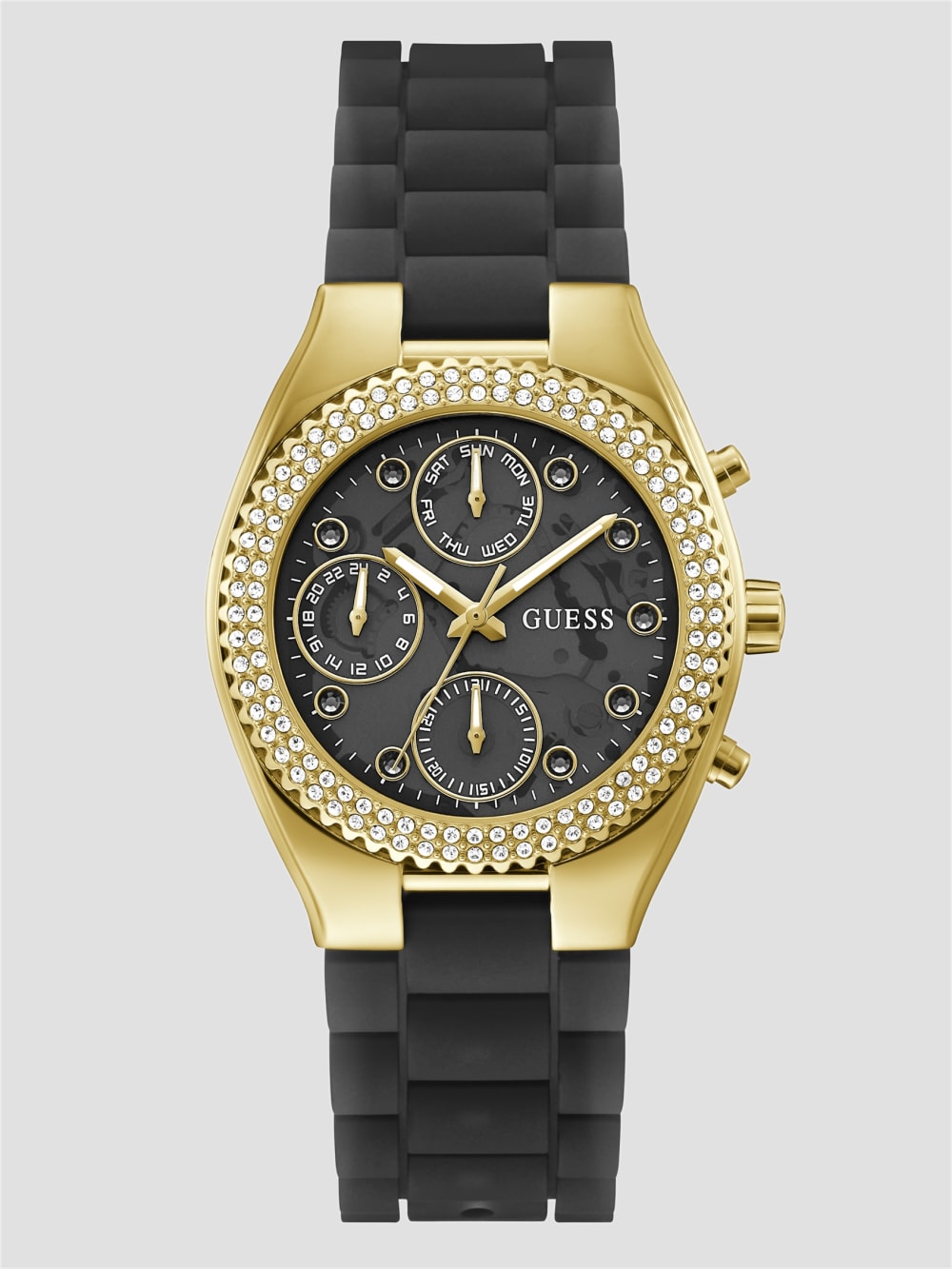 Gold-Tone and Clear Multifunction Watch