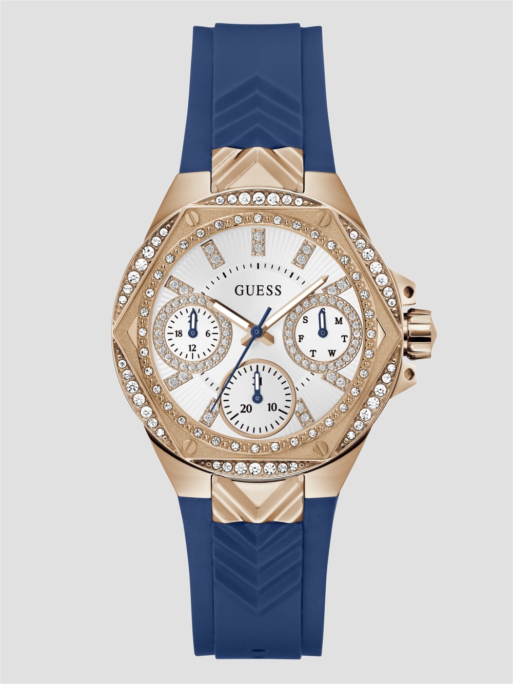 Rose Gold-Tone and Blue Multifunction Watch