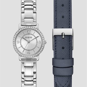 Silver-Tone Analog Watch Box Set