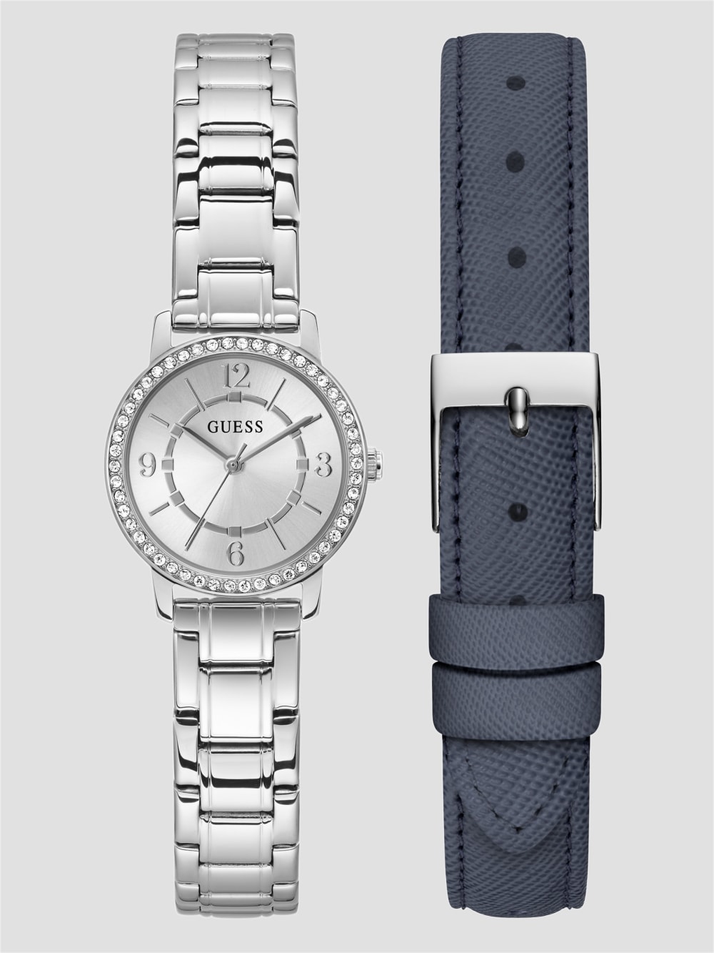 Silver-Tone Analog Watch Box Set