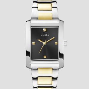 Multi-Tone and Black Square Analog Watch