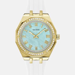 Gold-Tone and White Analog Watch