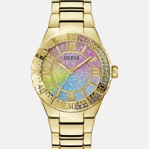 Gold-Tone and Rainbow Analog Watch