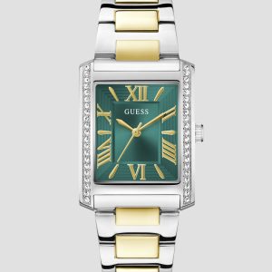 Multi-Tone Crystal Square Analog Watch