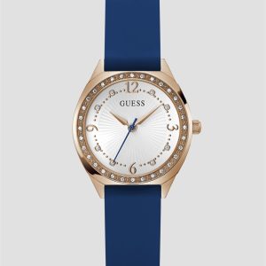 Rose Gold-Tone and Blue Analog Watch
