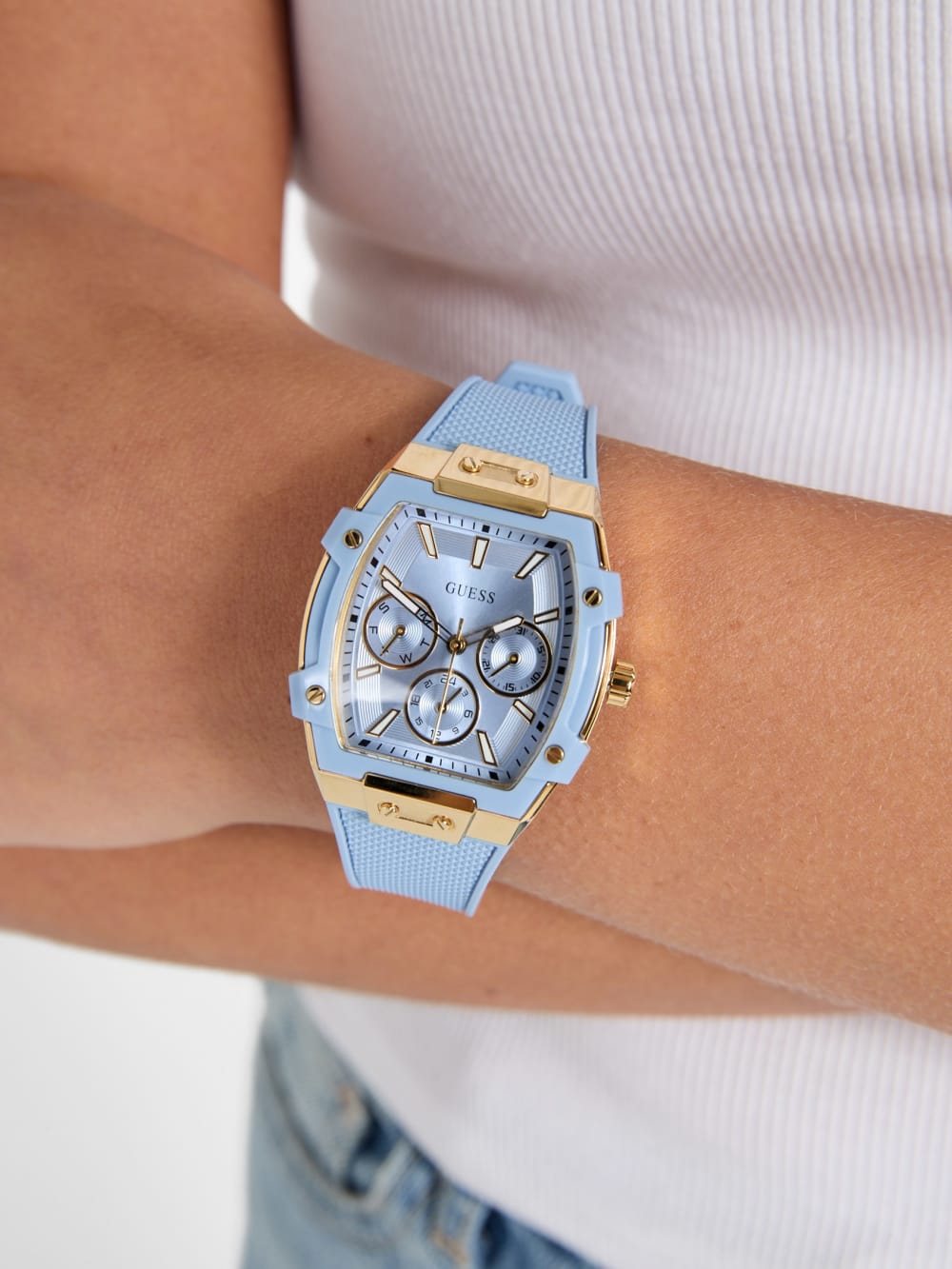 Blue Silicone Multifunctional Watch - Image 2