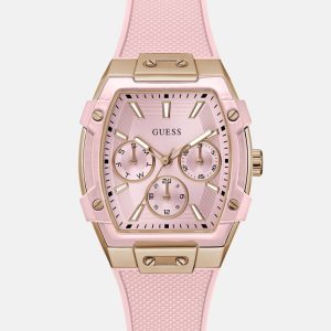 Pink Silicone Multifunction Watch
