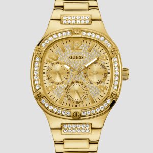 Gold-Tone and Crystal Multifunction Watch