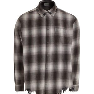 distressed flannel shirt