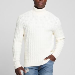 Eco Ezra Turtleneck Cable-Knit Sweater