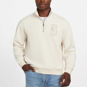 Eco Harris Twill Zip Mock Neck Sweater