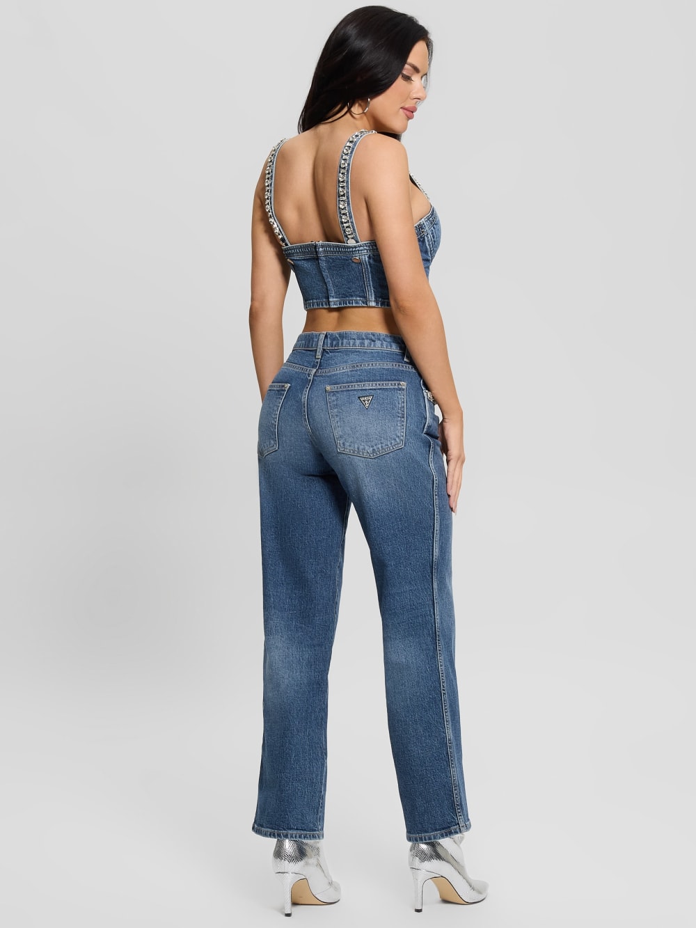 Daisy Rhinestone Pocket Jeans - Image 7