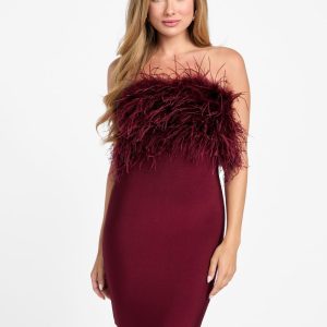 Evita Feather Bandage Dress