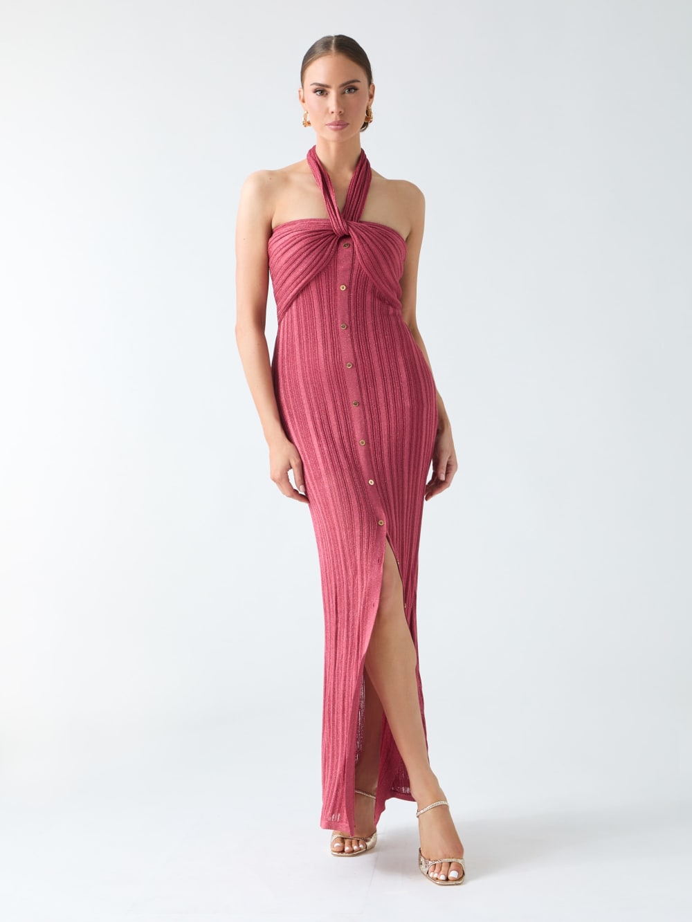 Gia Halter Lurex Dress