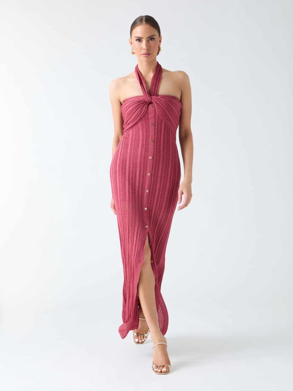 Gia Halter Lurex Dress - Image 2