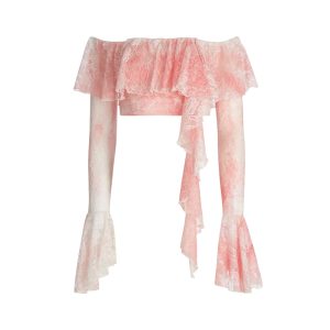off-the-shoulder lace top