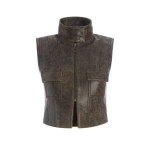 crackled leather top