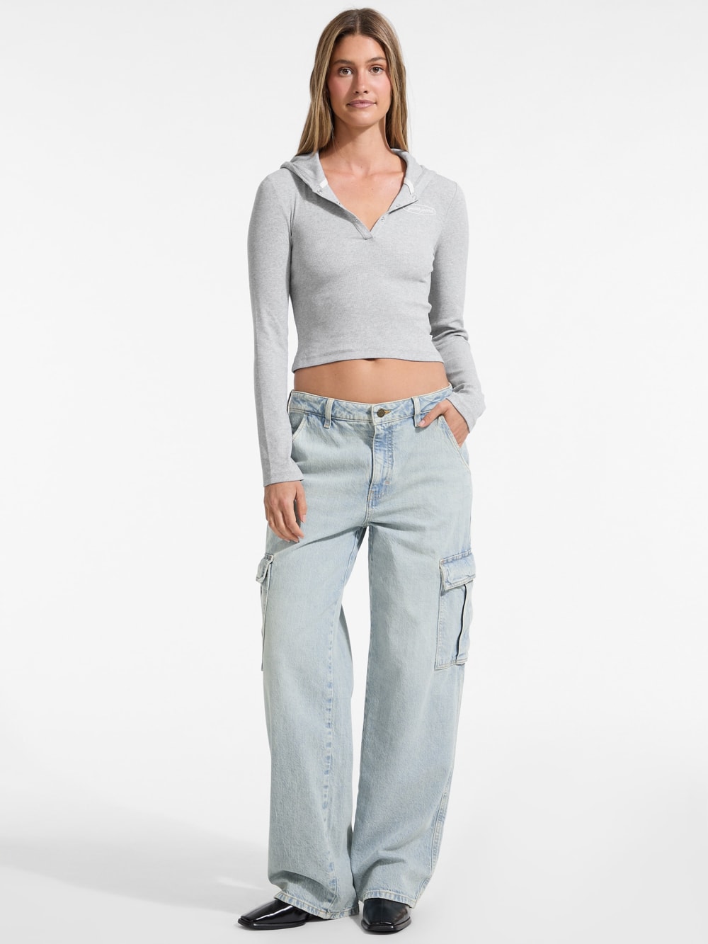 Hooded Embroidered Logo Slim Top - Image 2