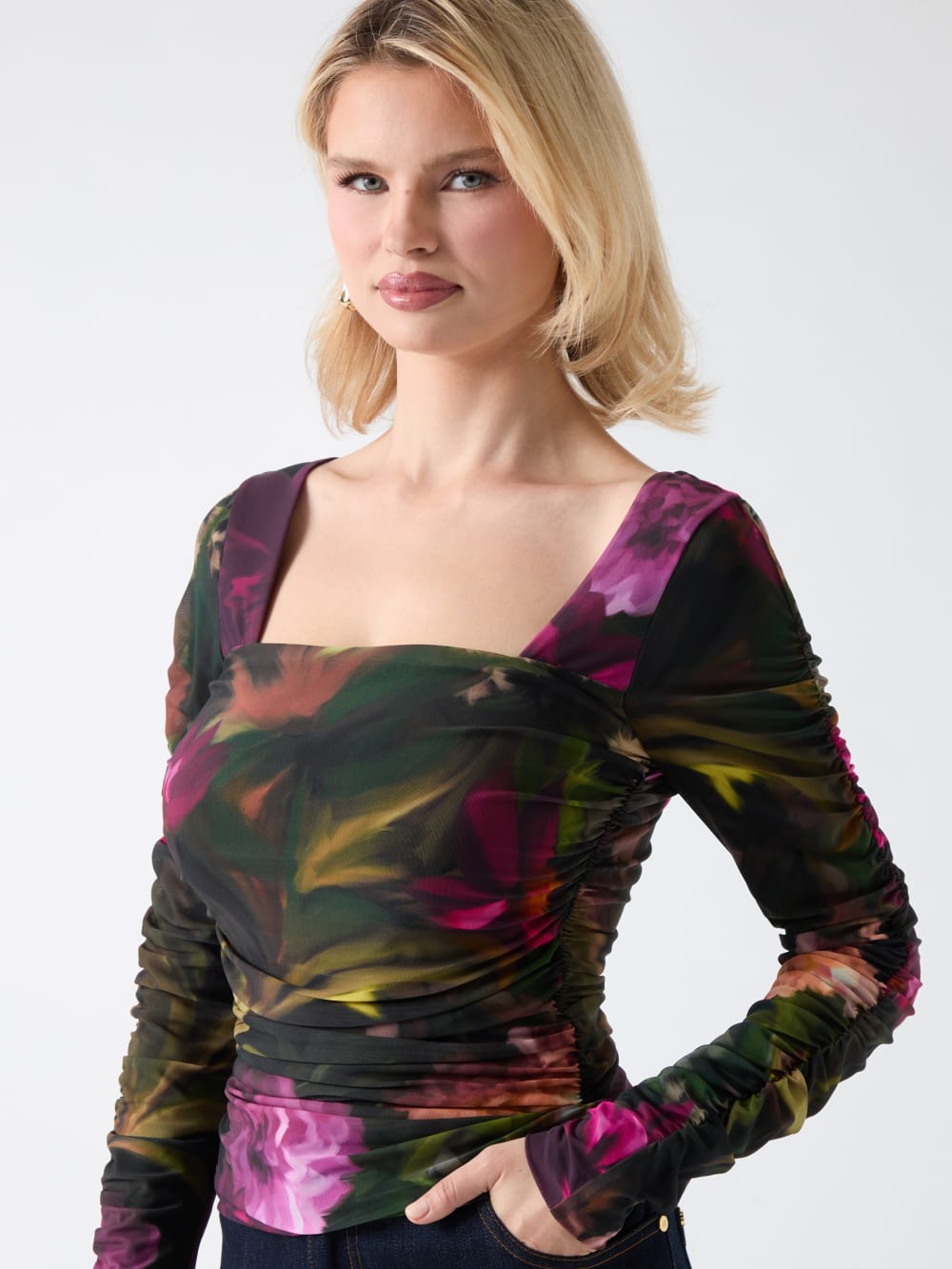 Sandy Printed Gathered Top - Image 3
