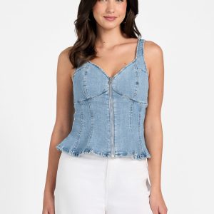 Anika Denim Peplum Top